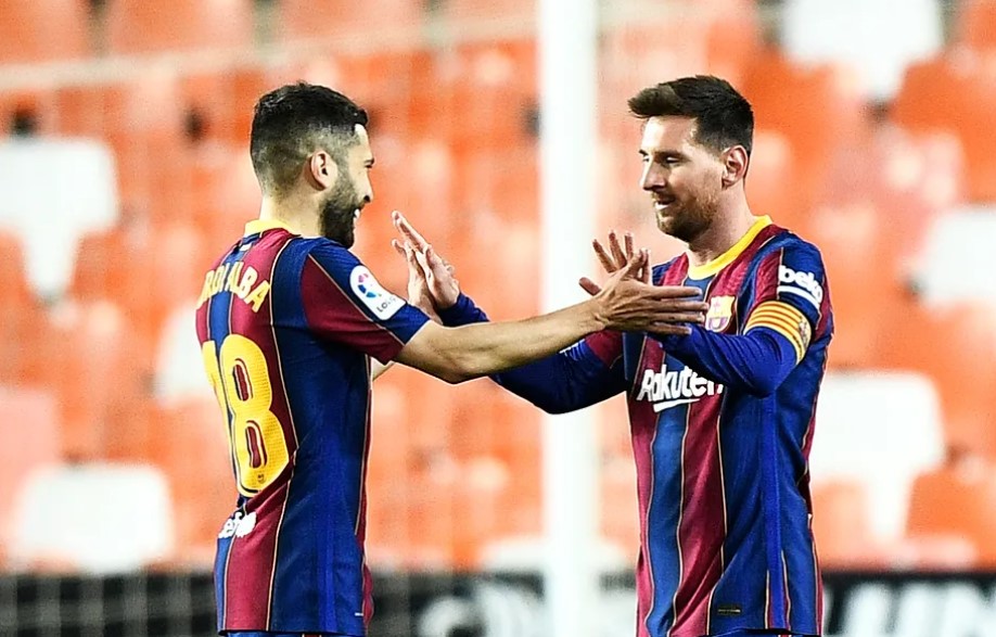 Jordi Alba on Lionel Messi returning to Barcelona.